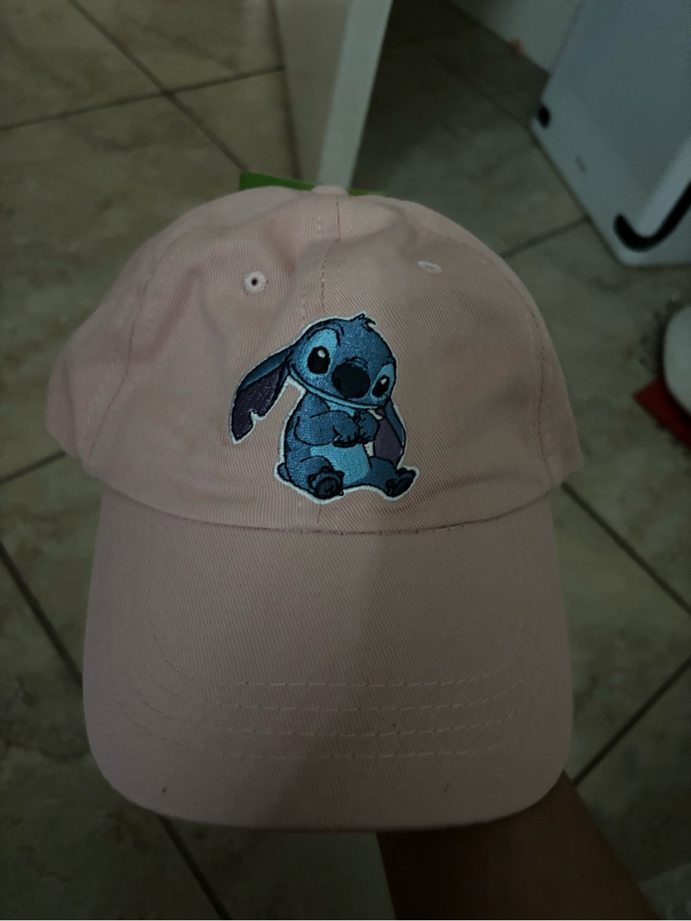 Pink Stitch Embroidered Cap - Cartoon Character